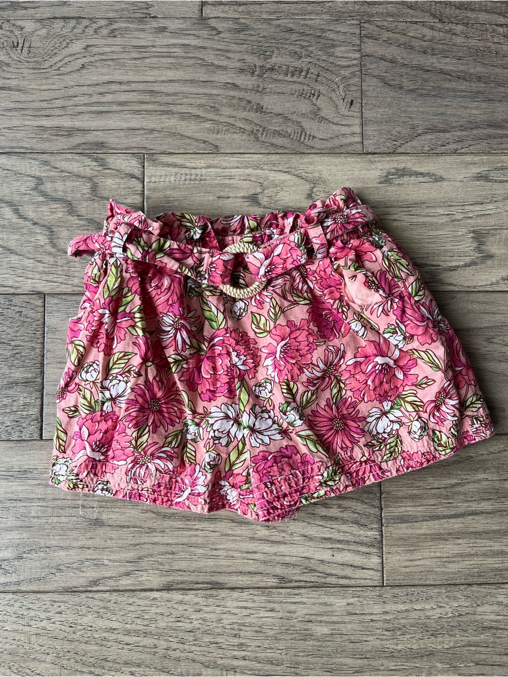 Pink Floral Paperbag Waist Shorts size 5/6